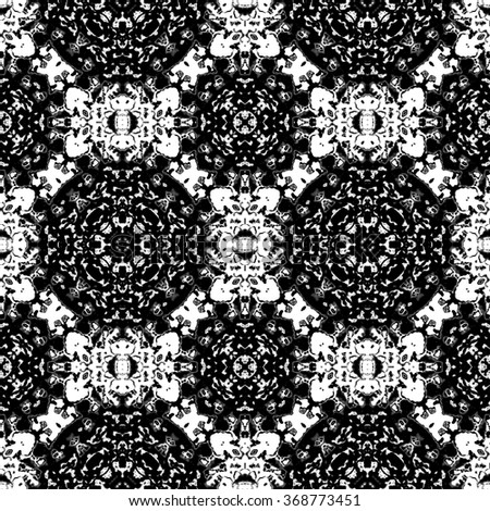 Faultless abstract ornament. Seamless pattern or textures. Kaleidoscopic orient popular style in soften colors.