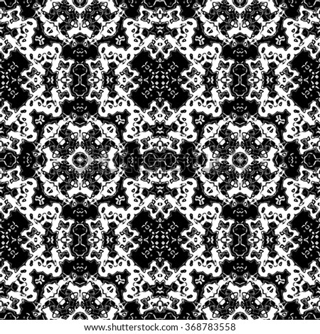 Faultless abstract ornament. Seamless pattern or textures. Kaleidoscopic orient popular style in soften colors.