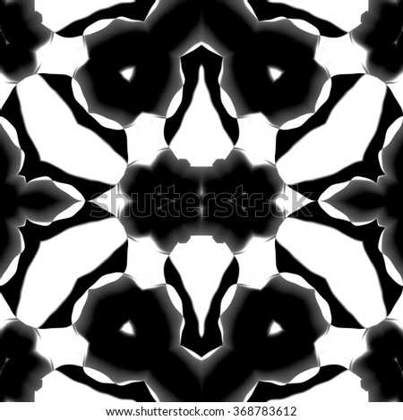 Faultless abstract ornament. Seamless pattern or textures. Kaleidoscopic orient popular style in soften colors.