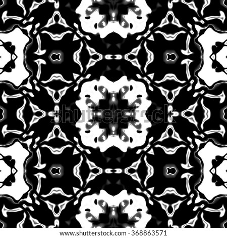 Faultless abstract ornament. Seamless pattern or textures. Kaleidoscopic orient popular style in soften colors.