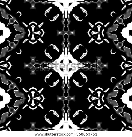 Faultless abstract ornament. Seamless pattern or textures. Kaleidoscopic orient popular style in soften colors.