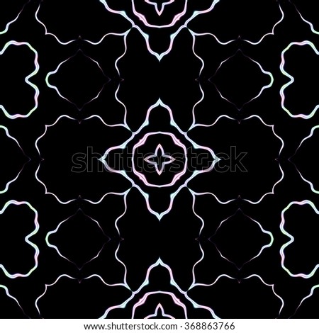 Faultless abstract ornament. Seamless pattern or textures. Kaleidoscopic orient popular style in soften colors.