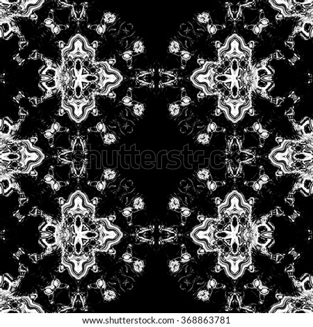 Faultless abstract ornament. Seamless pattern or textures. Kaleidoscopic orient popular style in soften colors.