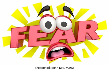 Fear Afraid Cartoon Face Terror 3d Illustration