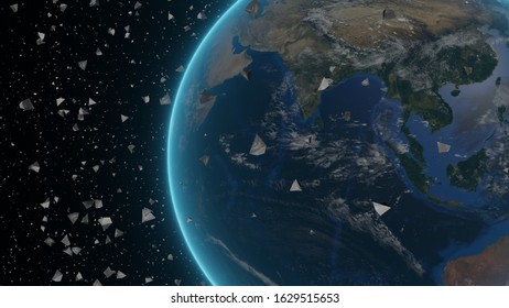 The Fear Of Space Debris Around The Earth 3dcg Graphics