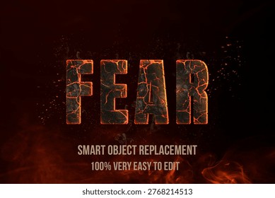 fear word text effect in design 