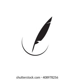 Feather Logo Vector Illustration Ink Pen Stock Vector (Royalty Free ...