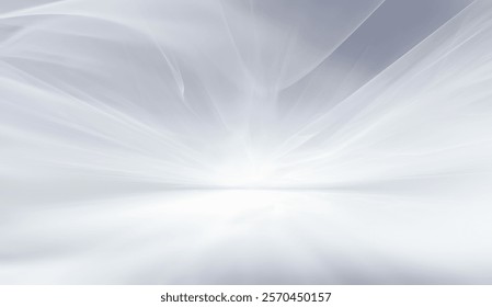 Features a captivating abstract white backdrop enhanced by a fractal skyline, embodying a futuristic aesthetic with smooth flowing lines and soft gradients.
