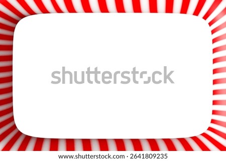 Featuring a vibrant candy cane frame, this festive element provides a playful touch for Christmas-themed projects, including invitations, cards, and decorations. Isolated on white. 3D Illustration