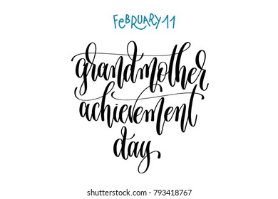 February 11 Grandmother Achievement Day Hand Stock Vector (Royalty Free