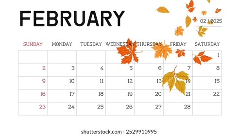 February 2025 calendar icon in Summer style. Planning vector illustration on isolated background. Summer concept calendar sign. - Powered by Shutterstock