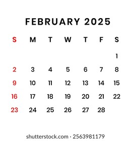 February 2025 Calendar poster design template	