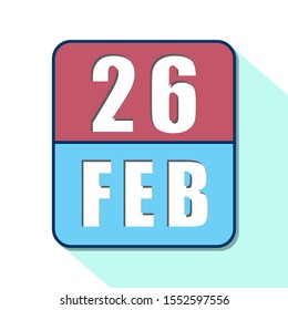 February 26th Day 26 Monthsimple Calendar Stock Illustration 1552597556