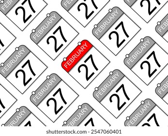 February 27th. Daily diagonal calendars. Appointment scheduling. - Powered by Shutterstock