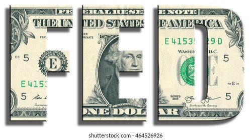 FED - Federal Reserve System. American Central Bank. US Dollar Texture.