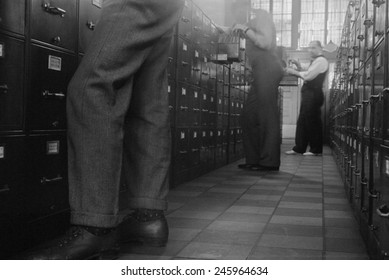 Federal Government Office Workers Searching Files In Washington D.C. 1939.