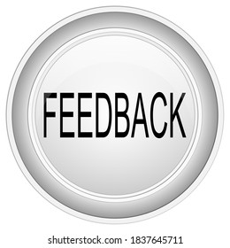 Feedback button on white background - illustration
