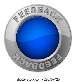 Feedback Button Representing Opinion Evaluation And Surveying