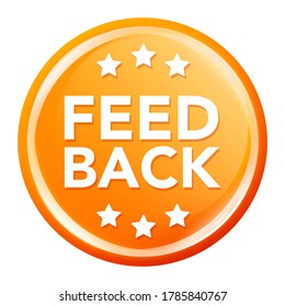 Feedback Button. Round glossy Badge.