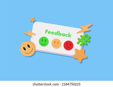 Feedback concept design, background and banner emotion scale. Emotional feedback with emoticons. Customer rating feedback concept from the client about employee of website. - Powered by Shutterstock