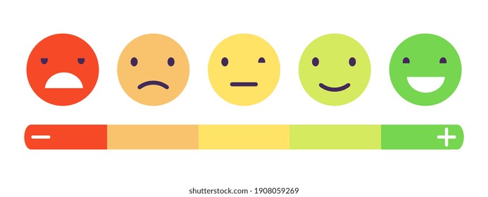 Feedback Emotion Scale. Customers Feedback Concept. Measuring Review Opinions Approval Recommendation Status