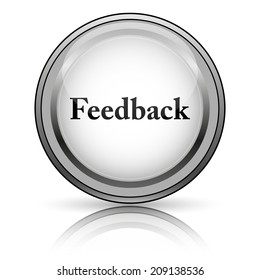 Feedback icon. Internet button on white background. 