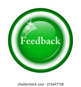 Feedback icon. Internet button on white background. 