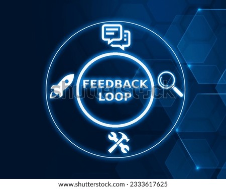feedback loop concept,  gather feedback, analyze, decide and follow up review concept