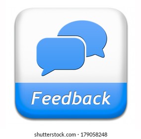 feedback or testimonials icon or button. Publical comments for improvement and customer satisfaction