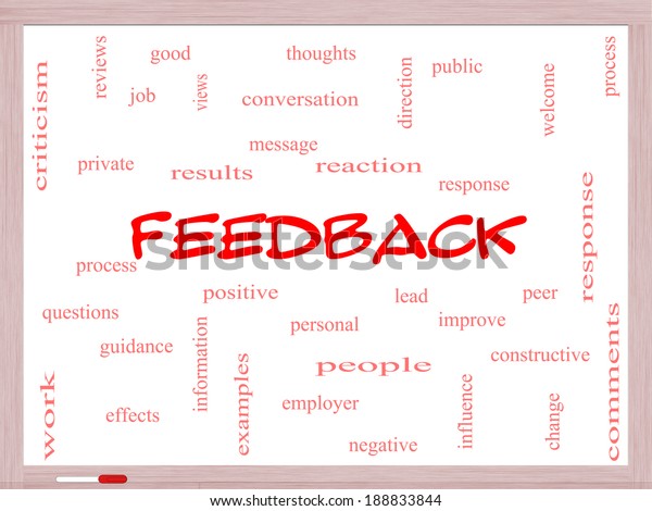 Feedback Word Cloud Concept On Whiteboard Stock Illustration 188833844