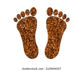 Feet Symbol Golden Icon Gold Glitters Stock Illustration 2139696557 ...