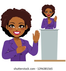 Female Afro American politician making a oath promise - Powered by Shutterstock