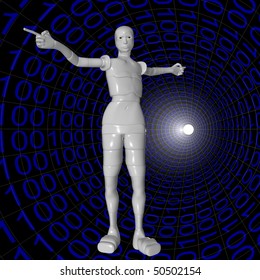 female android in binary system