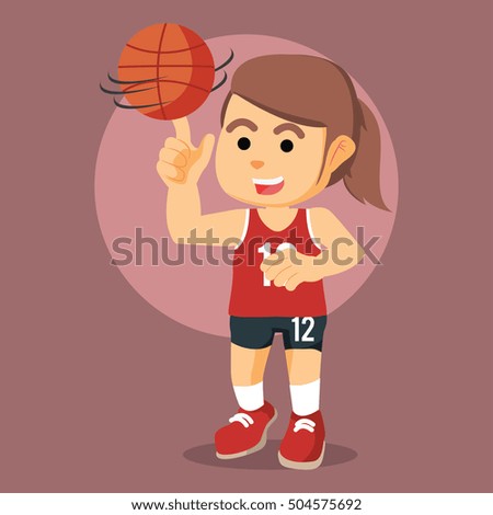 Similar – Image, Stock Photo Young female basketball player in an urban court