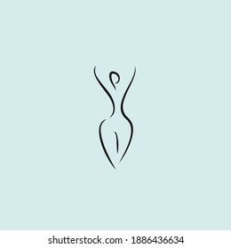 Female Body Shape Icon Line Illustration Logo Design