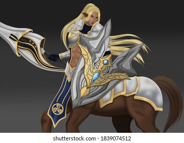 Female Centaur Knight Concept Art