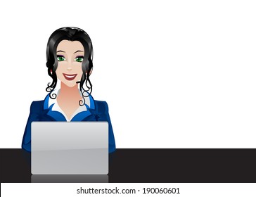 Female customer support operator with headset and smiling - Powered by Shutterstock - Get 15% off with code: PIKWIZARD15