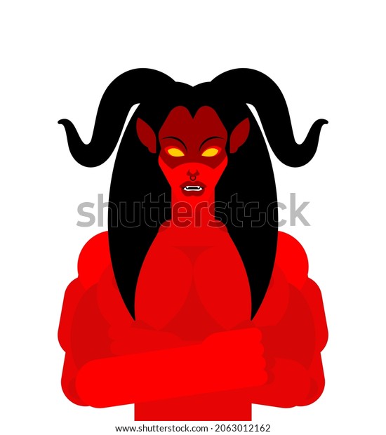 Female Demon Horns Face Woman Devil Stock Illustration 2063012162 ...