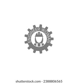 Female engineer logo. Person work icon. Female engineer gear icon - Powered by Shutterstock