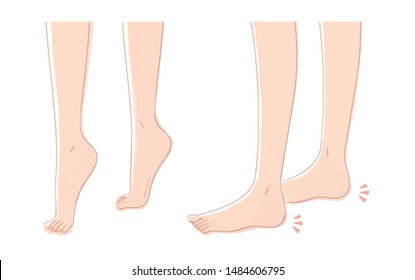 Female feet doing exercise with raising heels