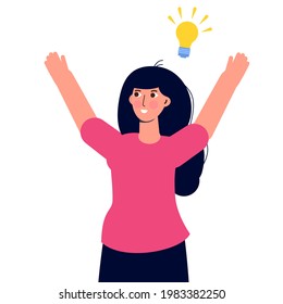 Female find solution, Problem solving concept.  illustration