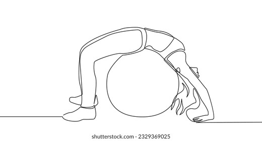 Female Fitness One Line Drawing  Sport Concept Abstract Minimal Outline Illustration  Continuous One Line Drawing Woman Sport Pose  Raster copy
