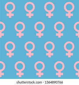 Female Gender Signs Stock Seamless Pattern Stock Illustration 1364890763