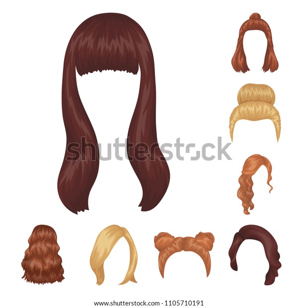 Female Hairstyle Cartoon Icons Set Collection Stock Illustration ...