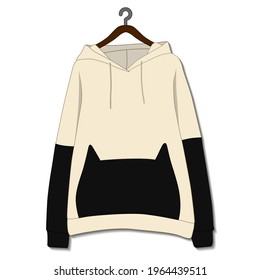 Female Hoodie Template Isolated On White Stock Illustration 1964439511 