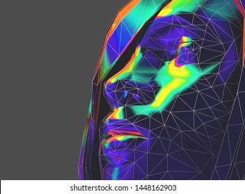 Female Human Face Side View Futuristic Stock Illustration 1448162903 ...