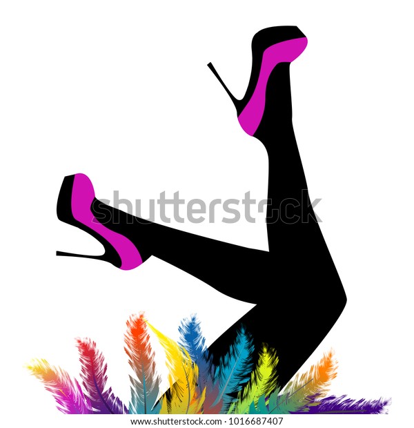 Female Legs Feet Air Wearing Purple Stock Illustration 1016687407