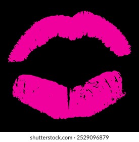 Female lips lipstick kiss. Royalty high-quality free stock image of kiss lips on black background, Lips marks with grunge effect for valentine day and love illustration - Powered by Shutterstock