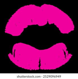 Female lips lipstick kiss. Royalty high-quality free stock image of kiss lips on black background, Lips marks with grunge effect for valentine day and love illustration - Powered by Shutterstock