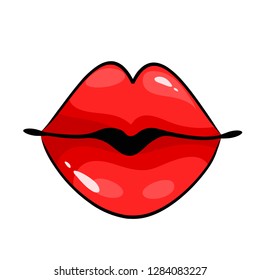 Female Lips Mouth Kiss Smile Tongue Stock Illustration 1284083227 